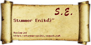 Stummer Enikő névjegykártya